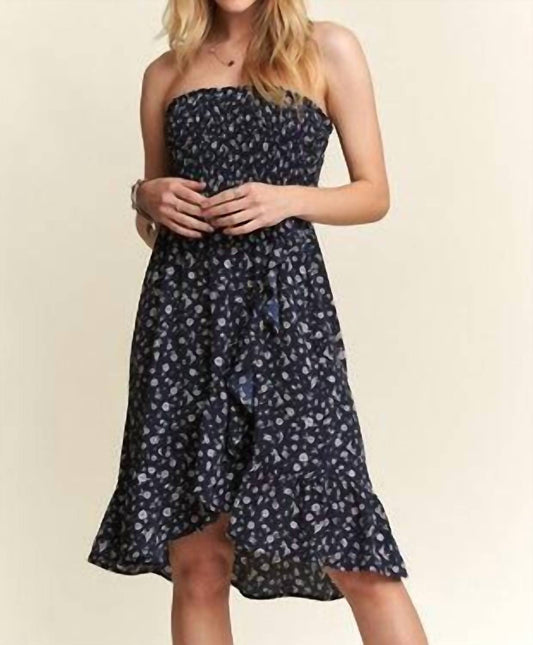 Adora - Strapless Floral Wrap Dress - black - clothing - collection:vacationdresses(Auto)