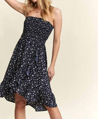 Adora - Strapless Floral Wrap Dress - black - clothing - collection:vacationdresses(Auto)