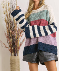 Adora - Stripe Pattern Textured Sweater