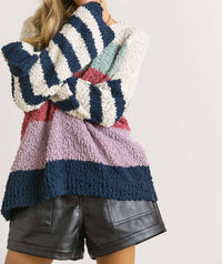 Adora - Stripe Pattern Textured Sweater