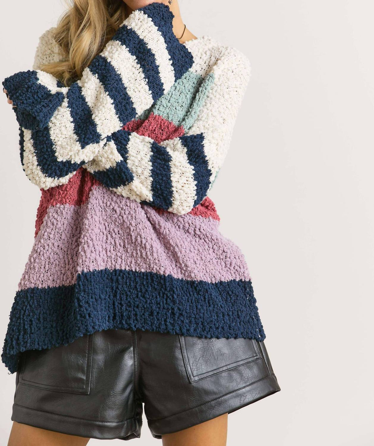 Adora - Stripe Pattern Textured Sweater
