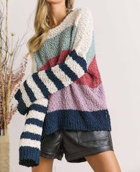 Adora - Stripe Pattern Textured Sweater