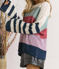 Adora - Stripe Pattern Textured Sweater