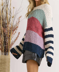 Adora - Stripe Pattern Textured Sweater