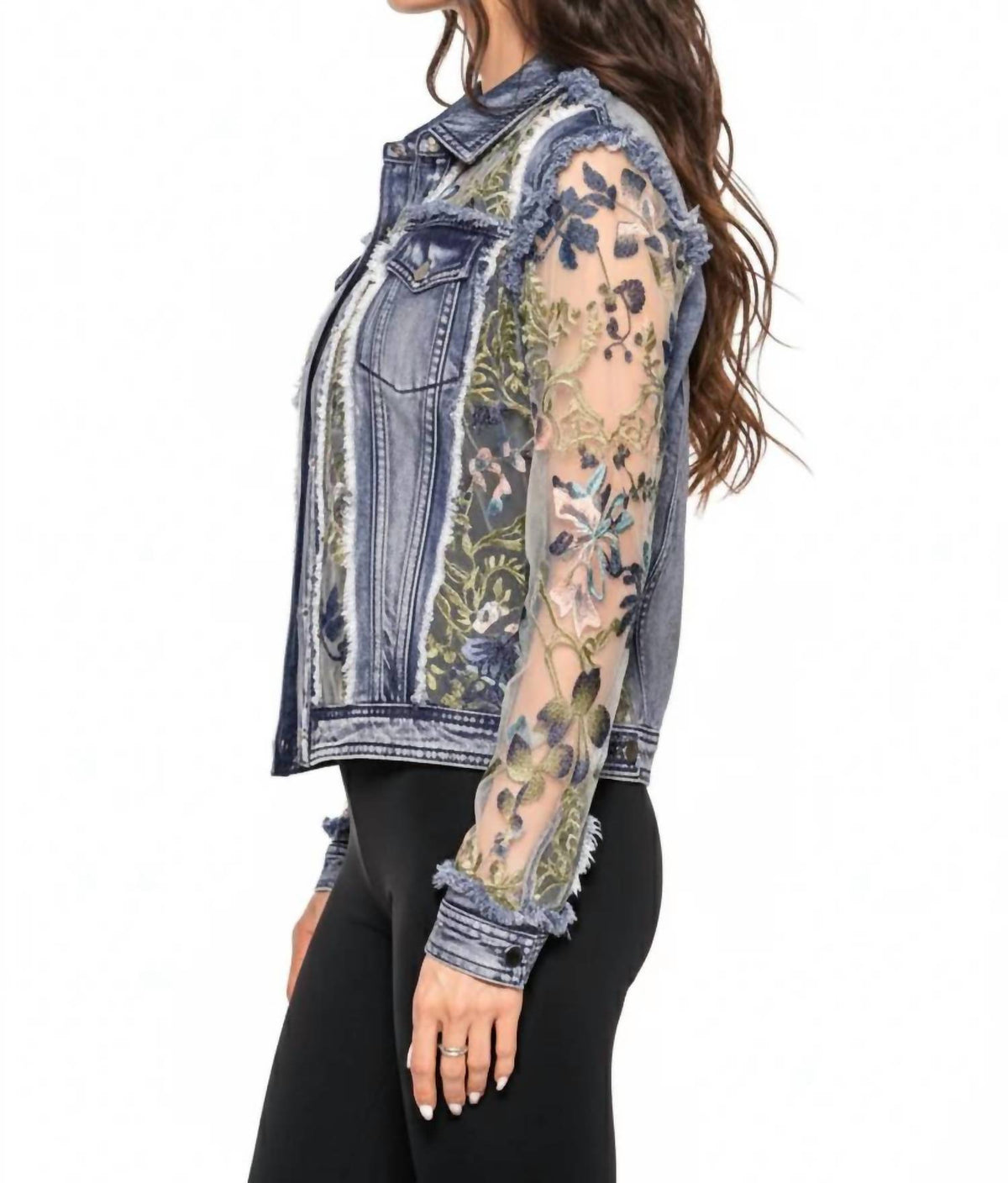 Adore - Denim Lace Jacket With Embroidery