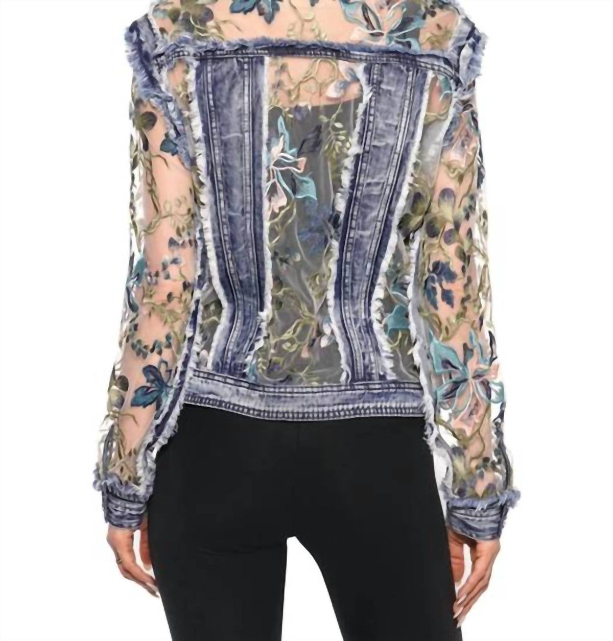 Adore - Denim Lace Jacket With Embroidery