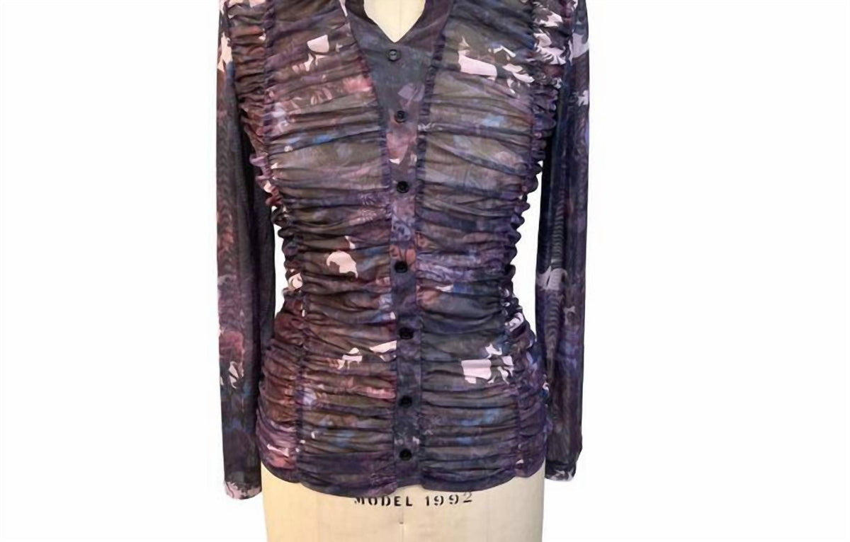 Adore - Ruched Button Down Top