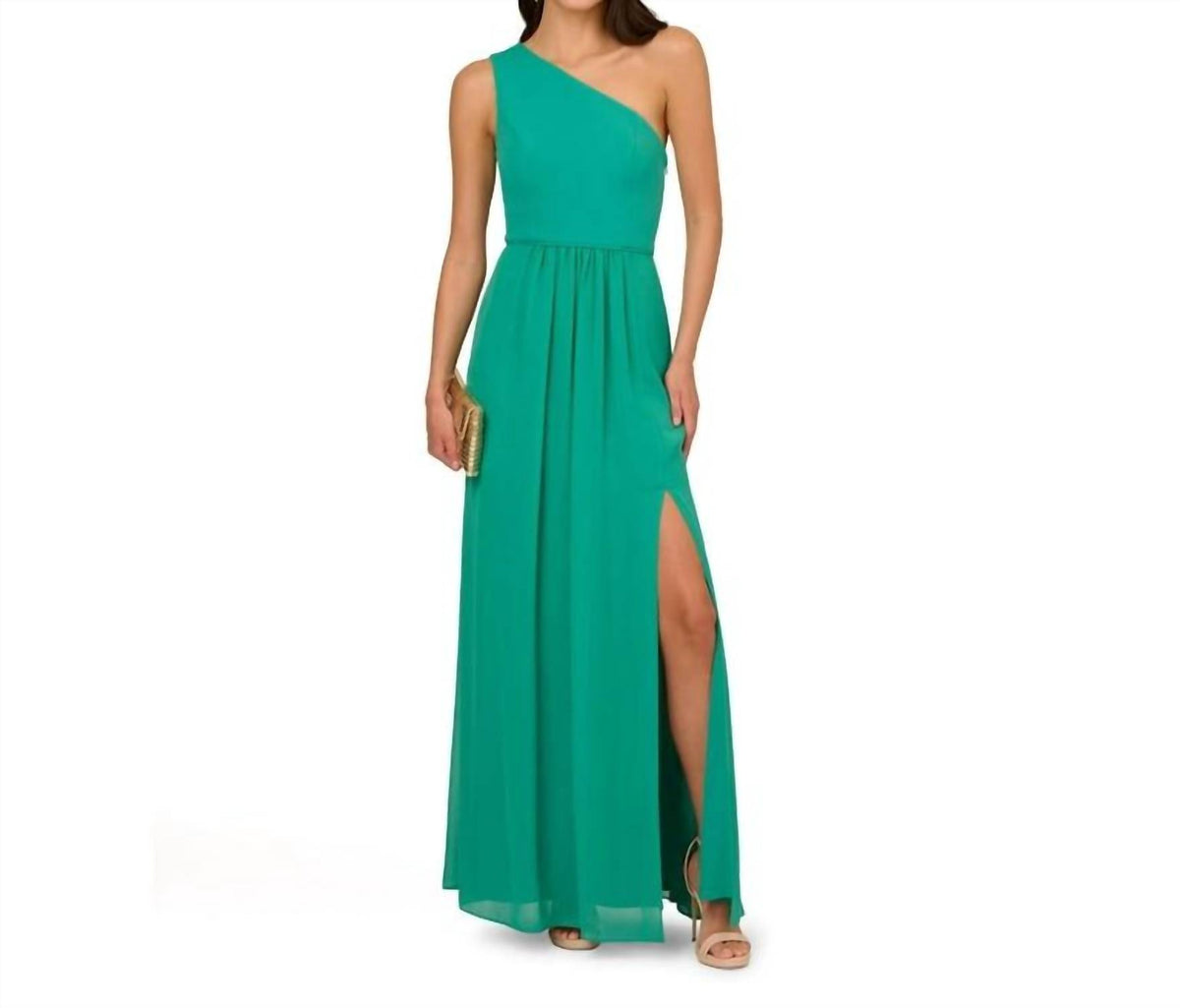Adrianna Papell - Botanical One Shoulder Gown