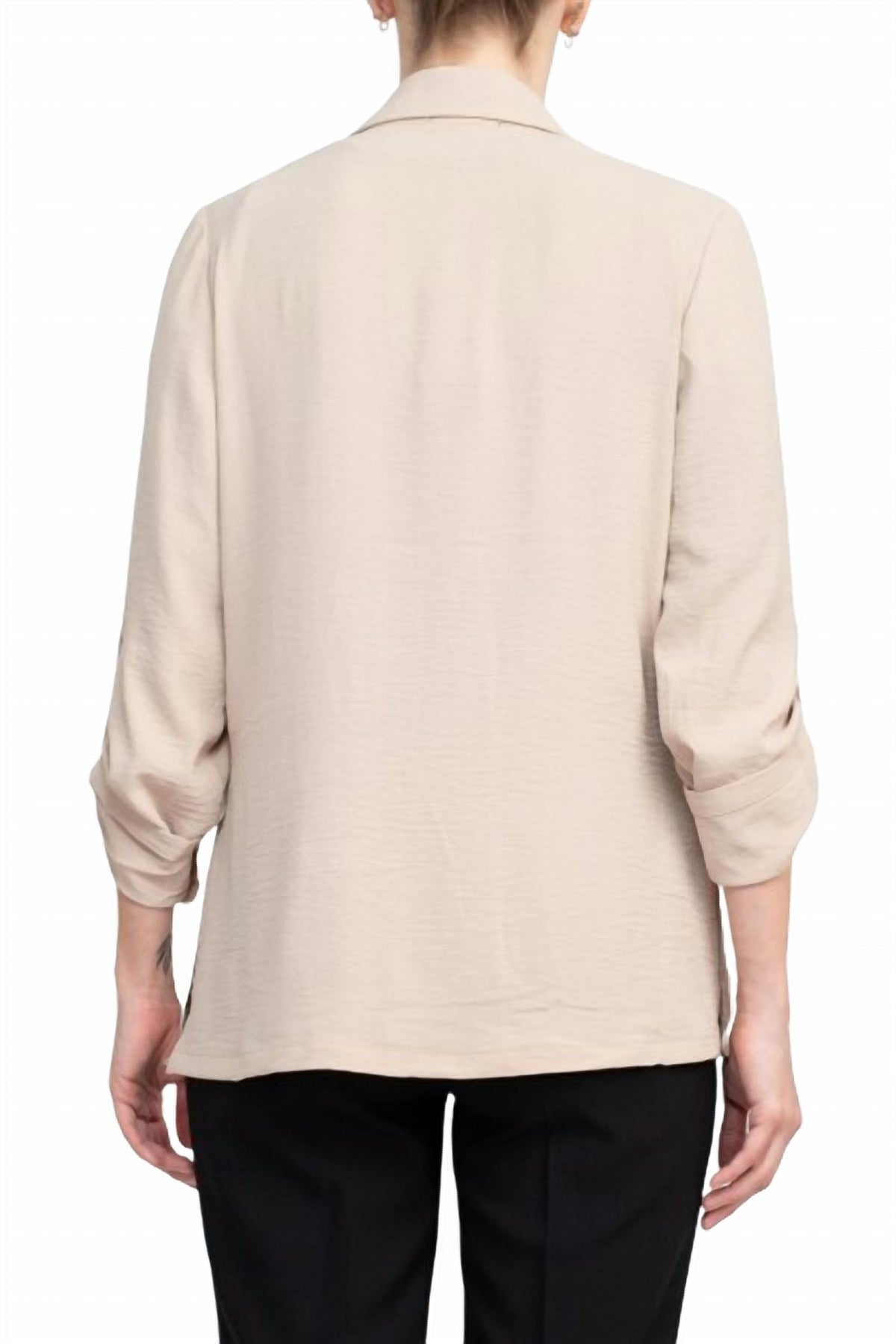 Adrianna Papell - Notched Lapel Collar One Button Blazer