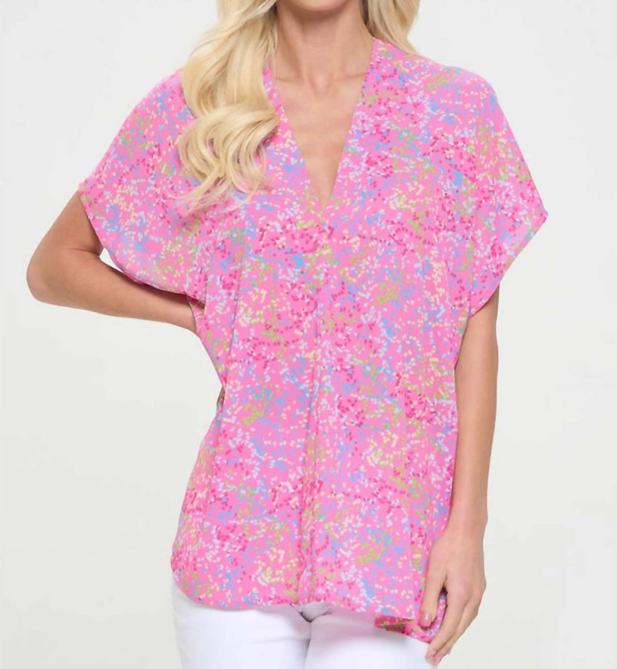 Adrienne - Confetti Delight V-Neck Top