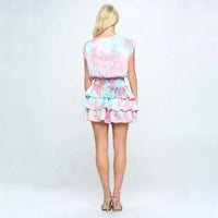 Adrienne - Lily Cloudburst Smocked Waist Mini Dress