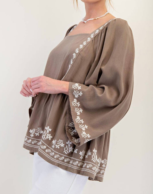 Easel - Desert Bloom Boho Top