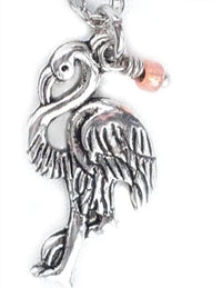 Vi Bella - Women's Flamingo Charm Necklace With Coral Bead