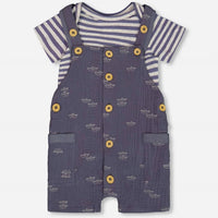 Deux Par Deux - Kids' Paper Boats Shortall Set