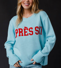 Panache Apparel Apres Ski Knit Sweater in light blue - women's sweater