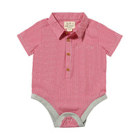 Me & Henry - Boy's Helford Mini Plaid Onesie