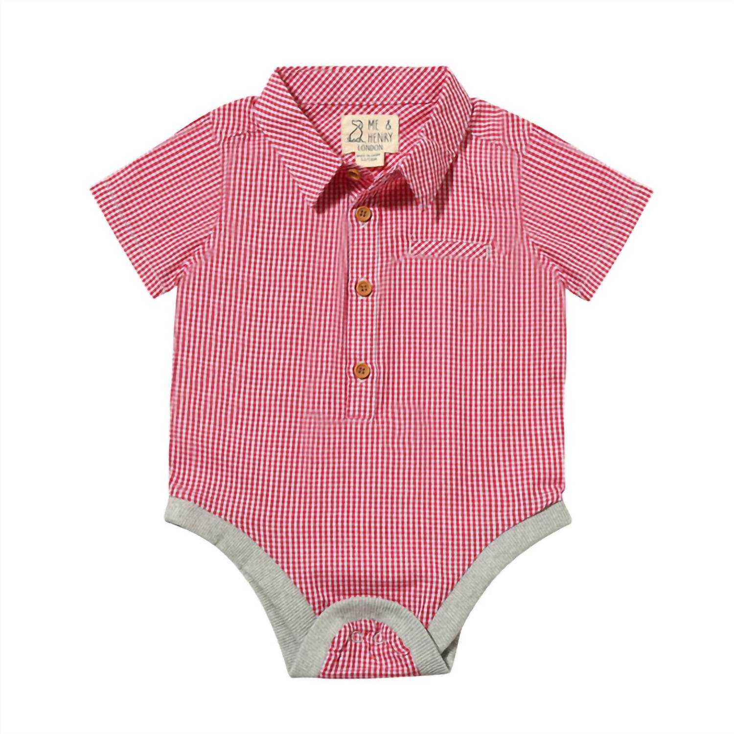 Me & Henry - Boy's Helford Mini Plaid Onesie