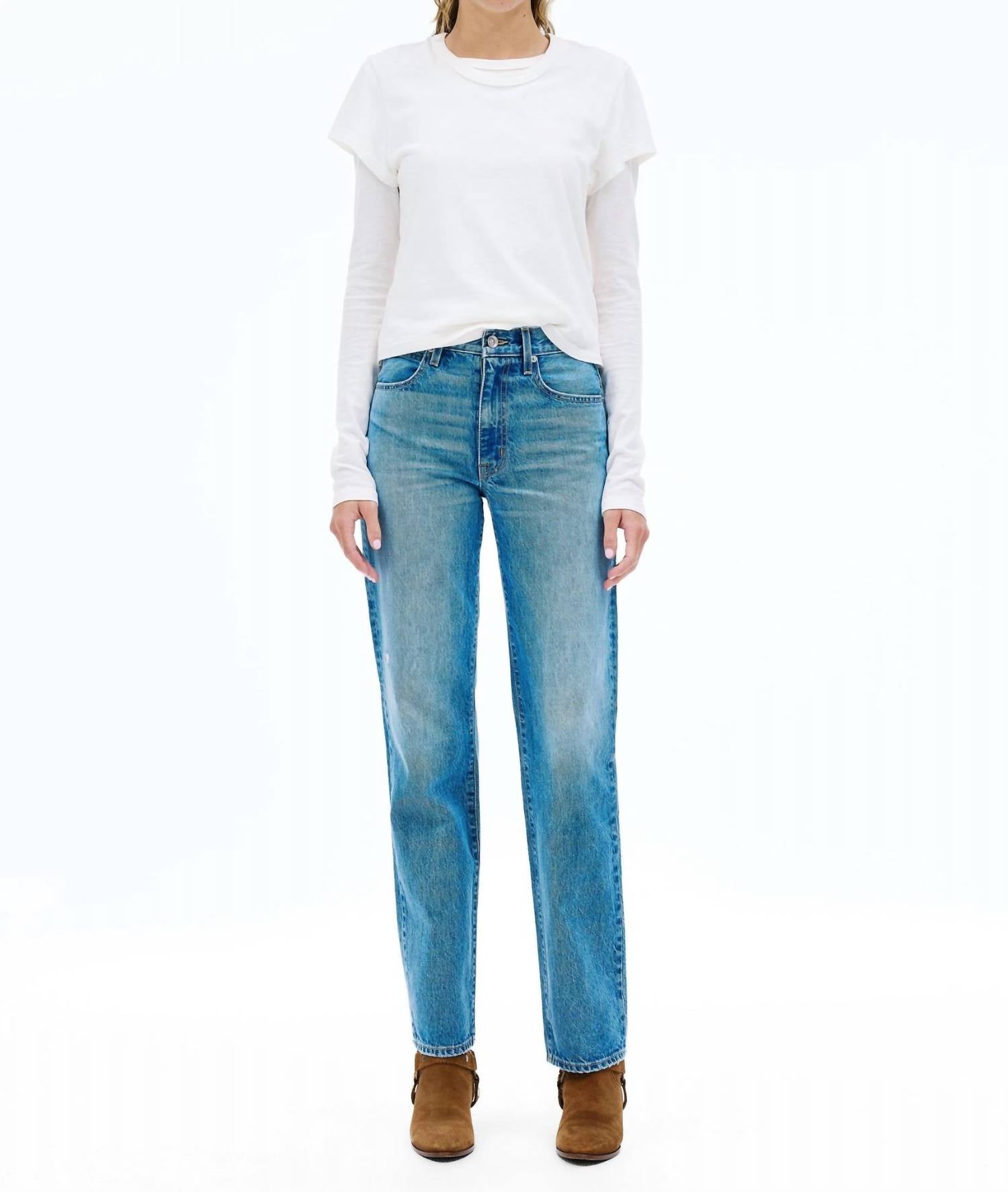SLVRLAKE Sophie Long Slim Straight Jeans in how sweet it is - women's jeans