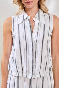 Tribal - Sleeveless Striped Blouse