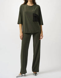 Joseph Ribkoff - Scoop Neckline 3/4 Sleeves Cocoon Top