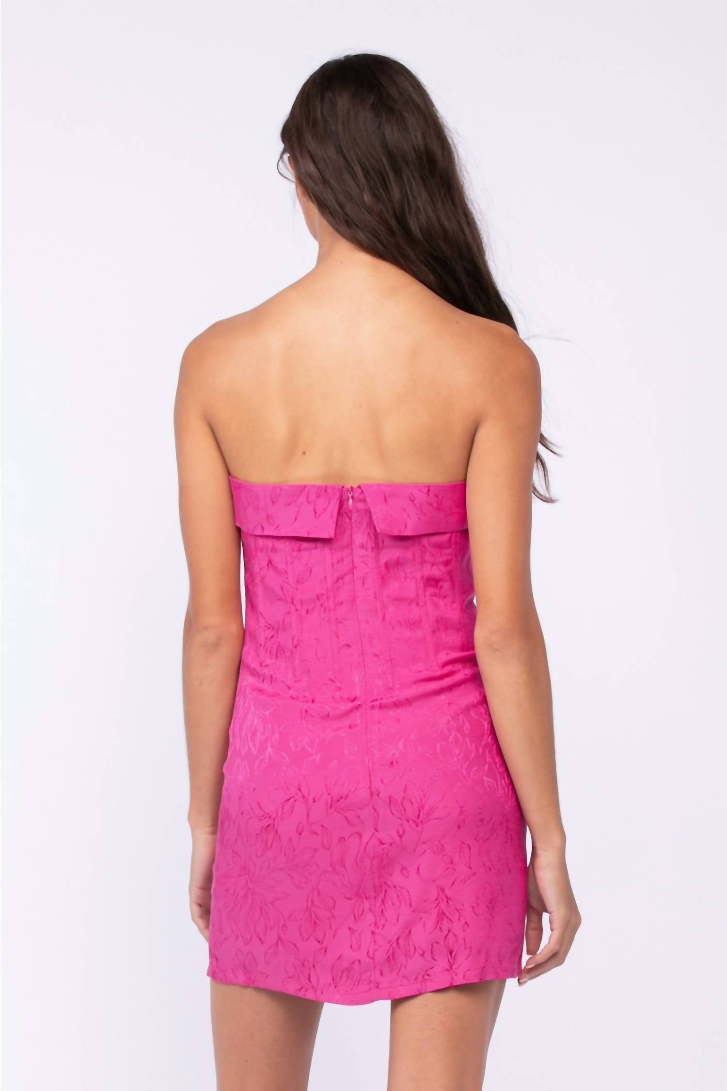Sky To Moon - Strapless Satin Mini Dress