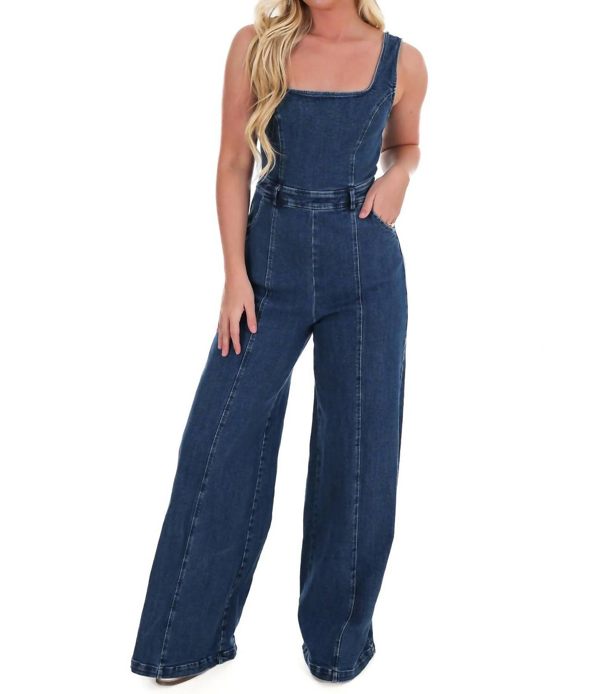 Flying Tomato - You Matter Denim Jumpsuit