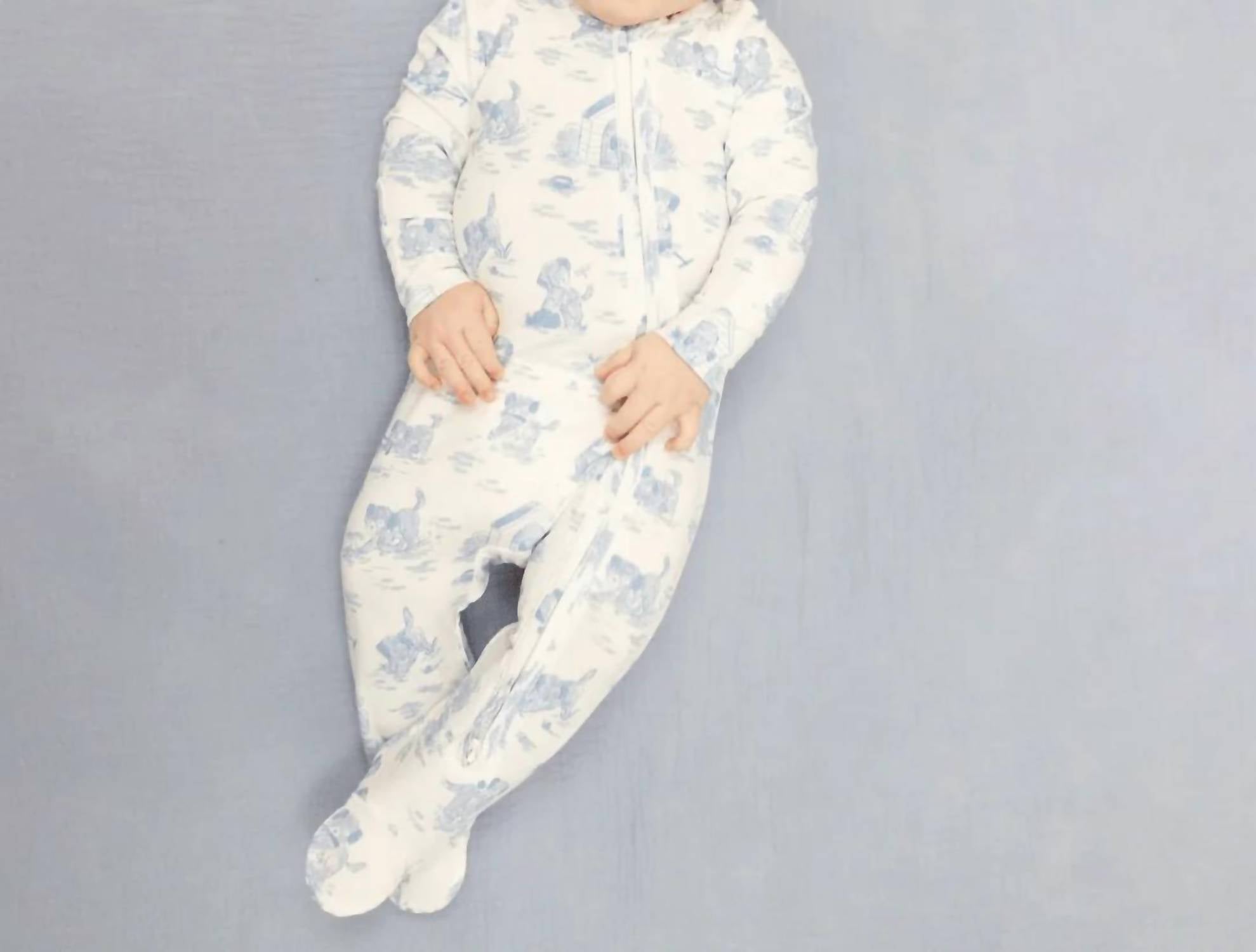 Angel Dear - Kids Puppy Toile 2 Way Zipper Footie