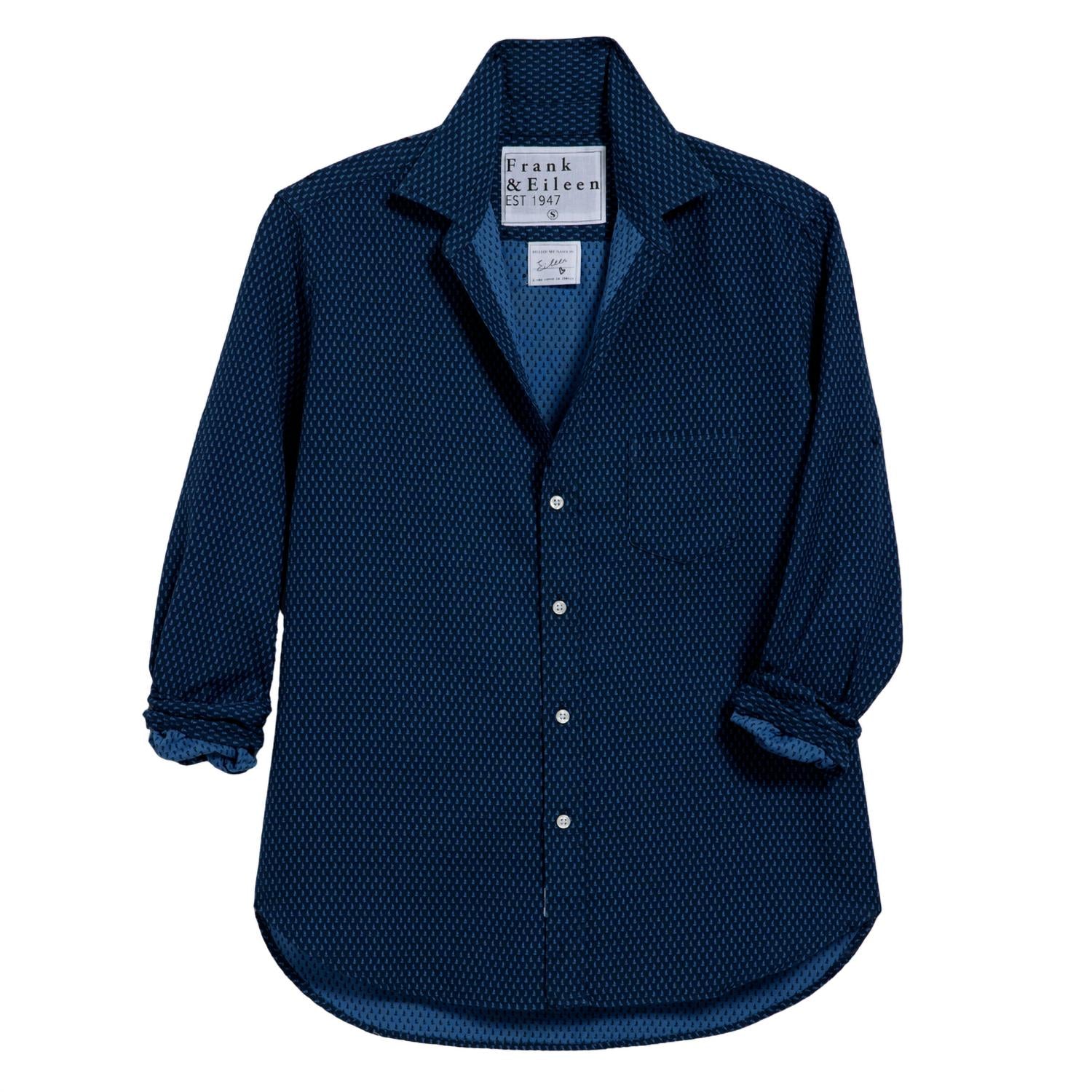 Frank & Eileen Eileen Relaxed Button Up in sail boats - women's shirt