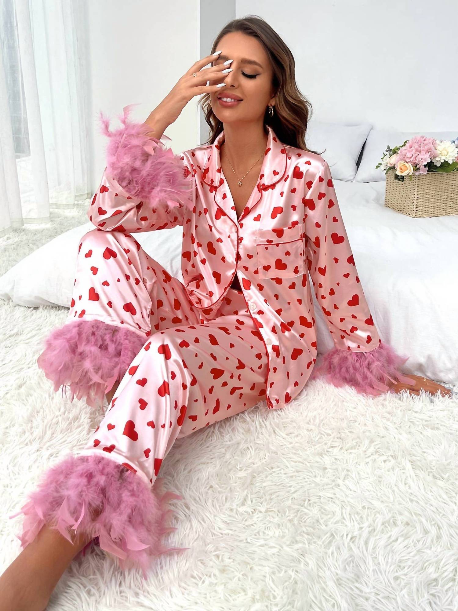 Little Trendy - Heart Printed Pajamas