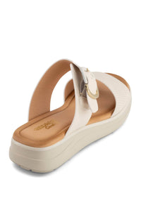 Andrea Women's Wedge Sandal in bone - women's sandal - detail view