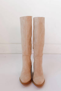 MiiM Women's Juno Boots in beige - women's shoe - detail view