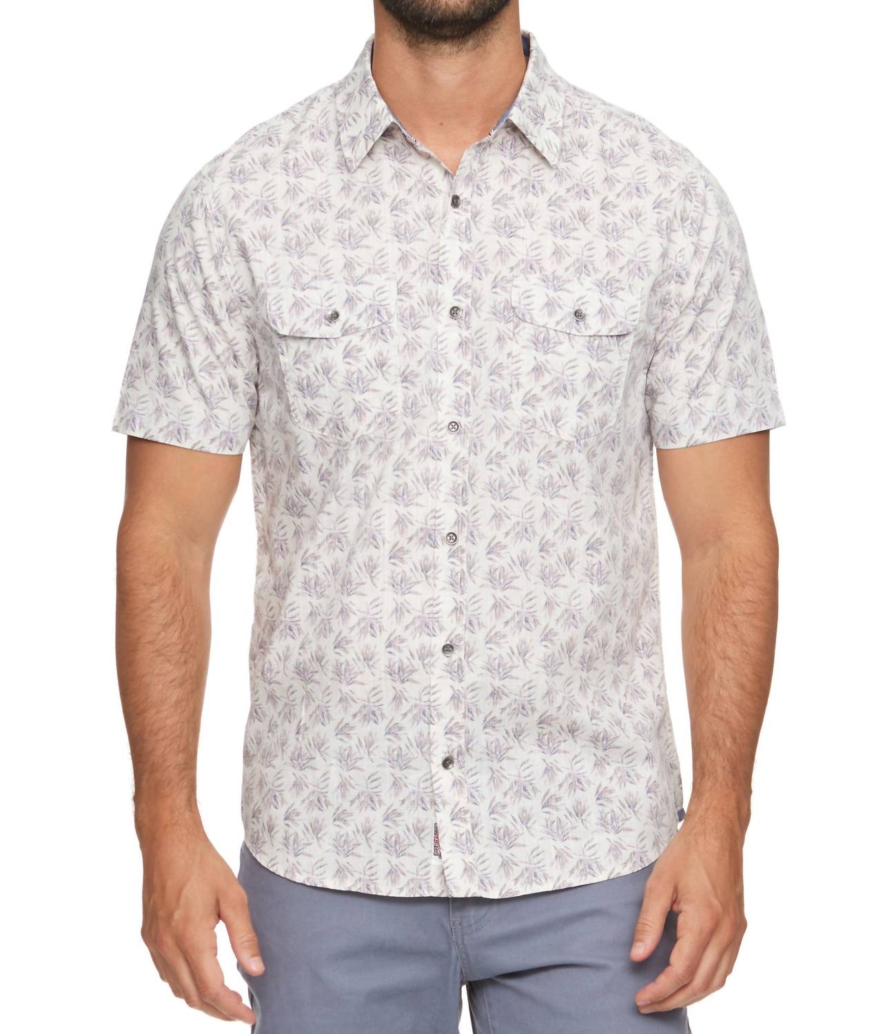 Flags & Anthem - Enando Short Sleeve Leaf Print Shirt