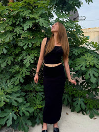 Et Clet - Midnight Summer Knit Tank Top And Maxi Skirt Set