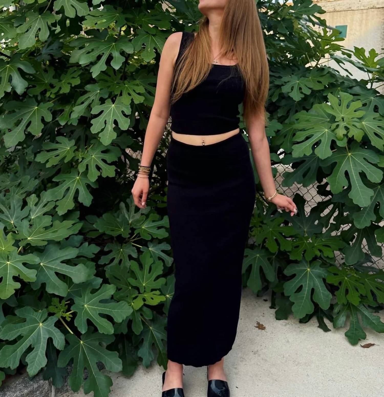 Et Clet - Midnight Summer Knit Tank Top And Maxi Skirt Set