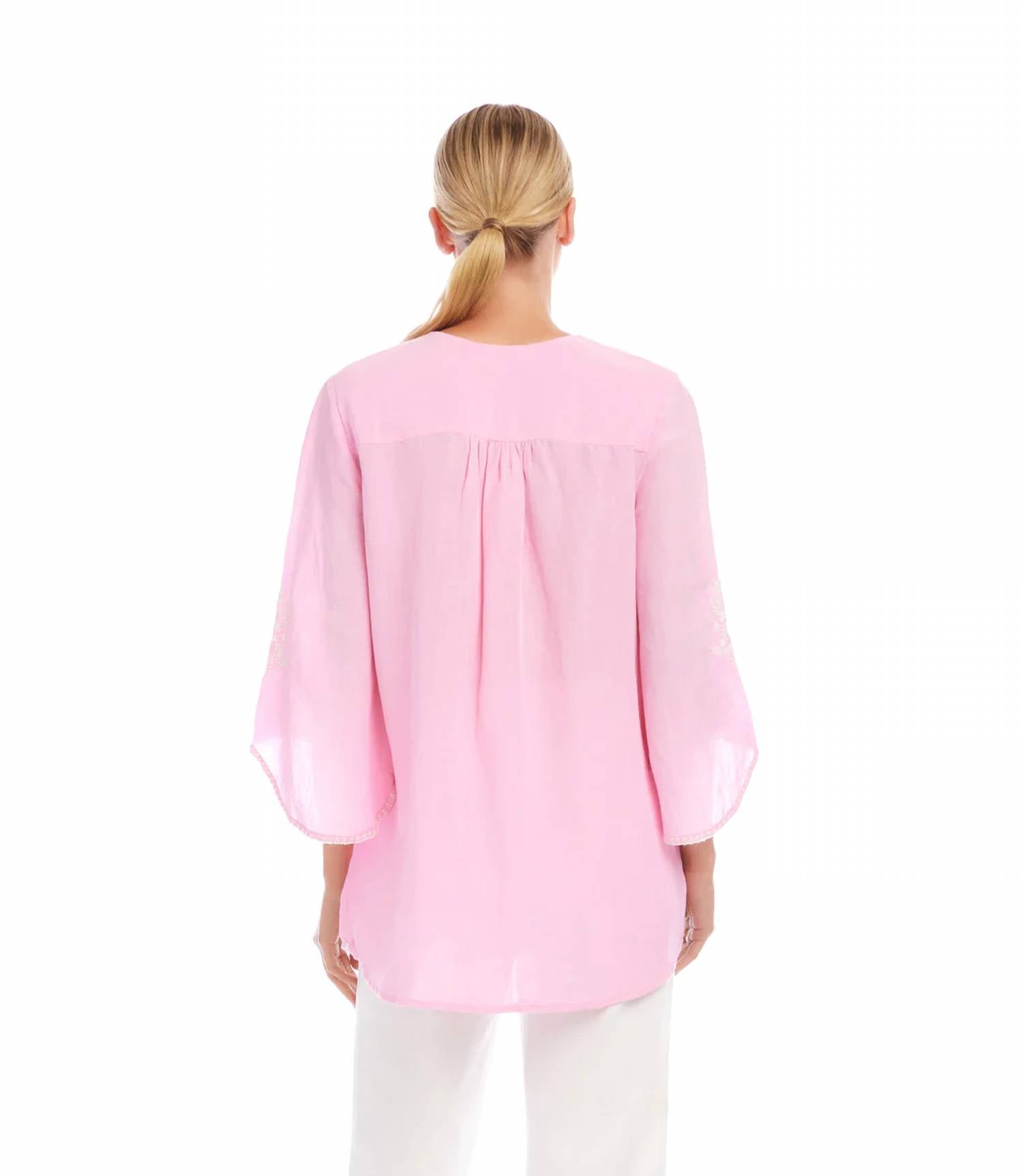 Karen Kane - Bracelet Sleeve Embroidered Asymmetric Top