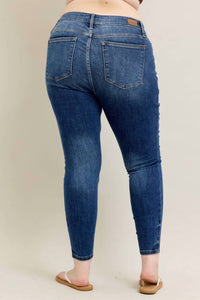 Judy Blue - Core Mid-rise With Handsanding Skinny Jeans - Plus