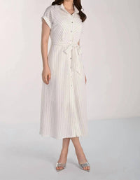 Frank Lyman - Classic Stripe Embellished Dress