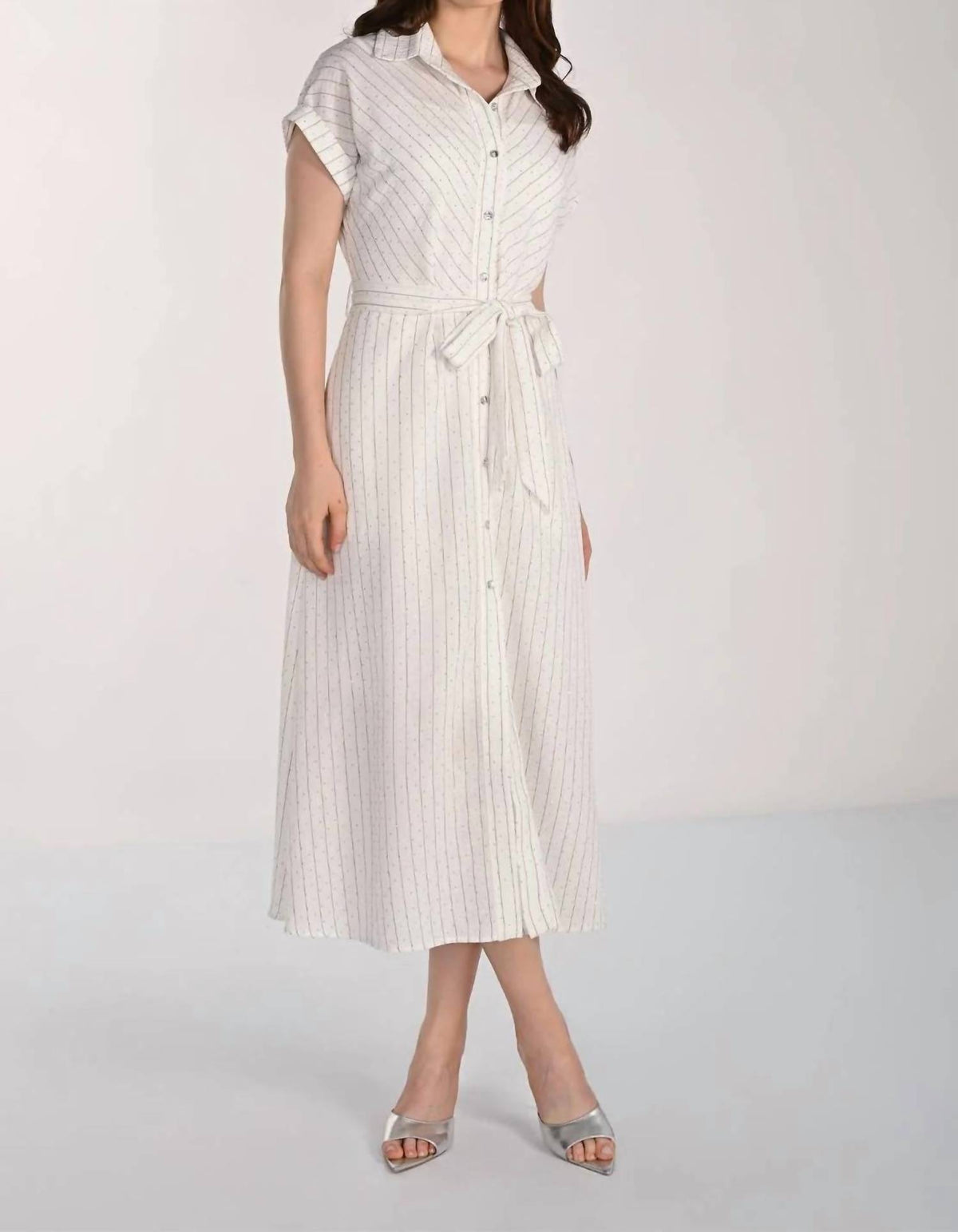 Frank Lyman - Classic Stripe Embellished Dress