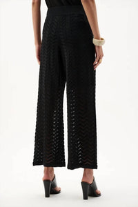 Joseph Ribkoff - Viscose Jacquard Knit Chevron Stitch Culotte Pants