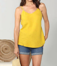 Paparazzi - Linen Blend Solid Cami Tank Top