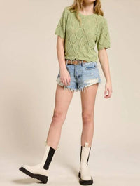 Mimosa - Baby Short Sleeve Pointell Knit Cardigan