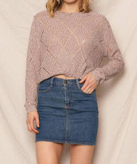 En Creme - Long Sleeve Knit Sweater Top