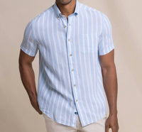 Southern Tide - Linen Rayon Smock Stripe Sport Shirt
