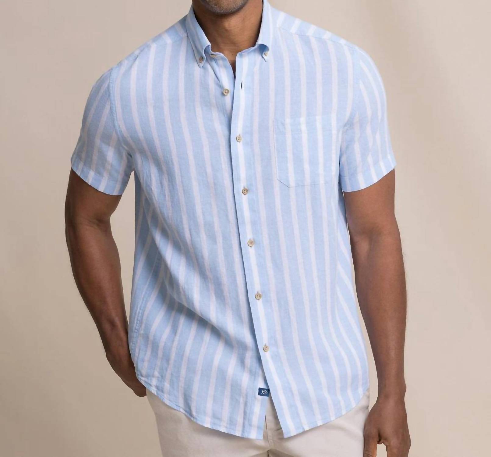 Southern Tide - Linen Rayon Smock Stripe Sport Shirt