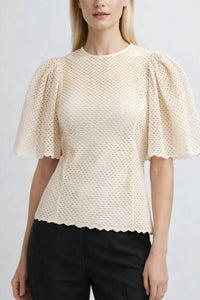 Ulla Johnson - Hera Short Sleeve Eyelet Cotton Top