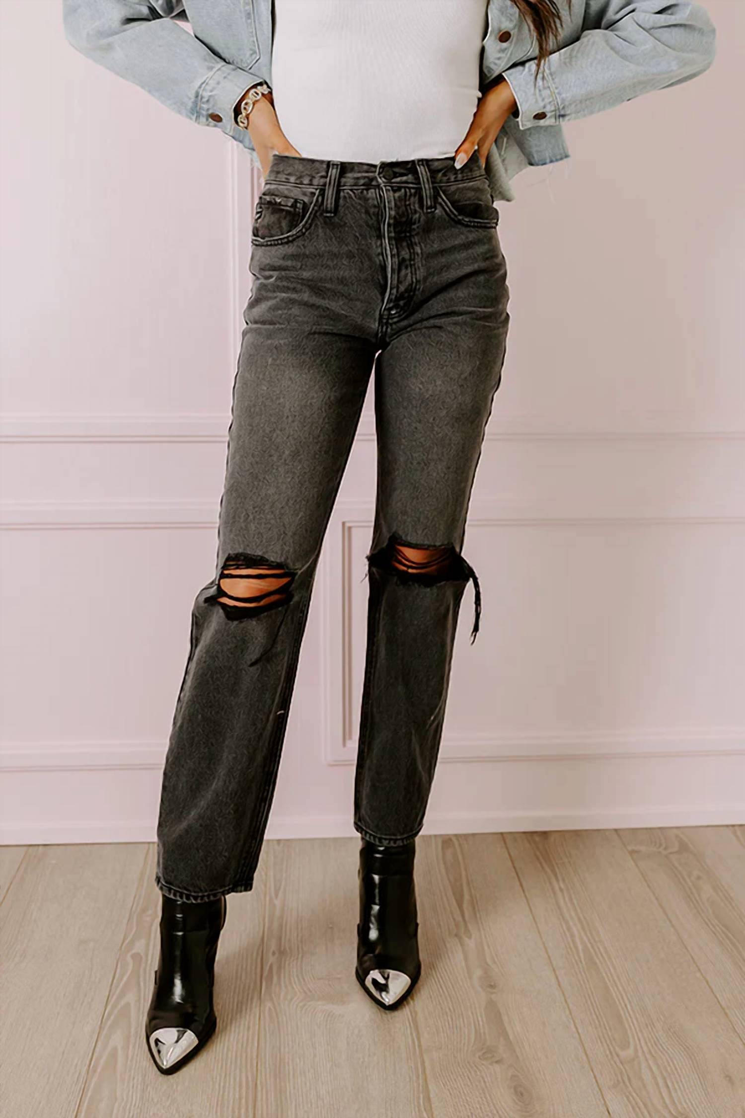 Kancan - Jackson High Waist Distressed Jeans