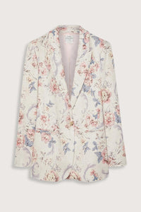 forte forte Linen Longs Sleeve Jacket in peonia - women's jacket - alternate view