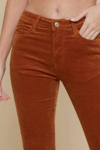 Saints & Hearts - Frayed Hem Corduroy Bell Bottoms Pants