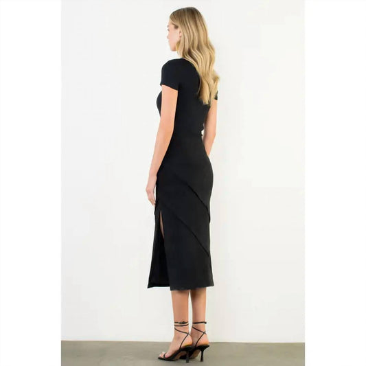 Thml - Noir Suede Slit Midi Skirt