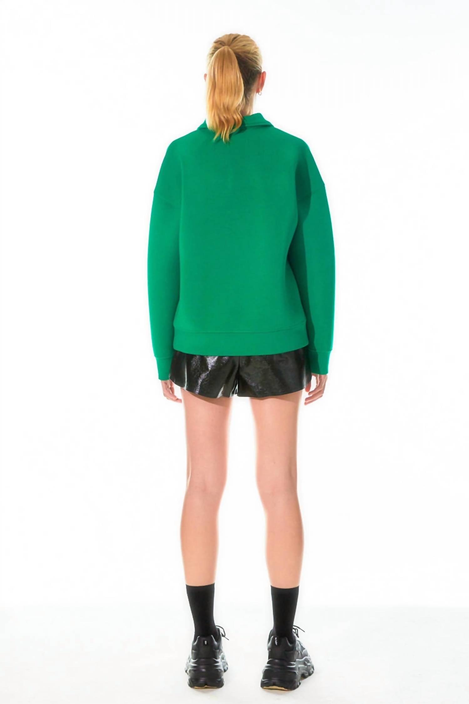 Grey Lab - High-waisted Faux Leather Shorts